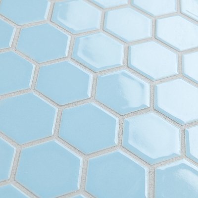 Hudson Due 2" Hex Cashmere Blue 10-7/8" x 12-5/8" Porcelain Mosaic Tile -10 Sheets Per Case -9.7 Sq. Ft.