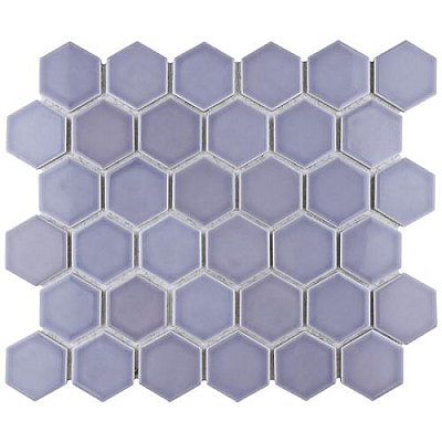 Hudson Due 2" Hex Lavender 10-7/8" x 12-5/8" Porcelain Mosaic Tile -10 Sheets Per Case -9.7 Sq. Ft.