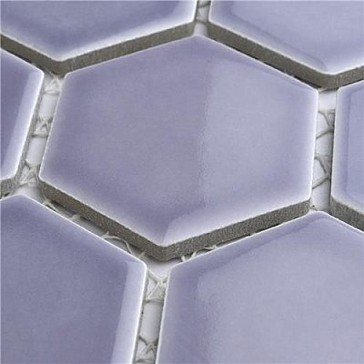 Hudson Due 2" Hex Lavender 10-7/8" x 12-5/8" Porcelain Mosaic Tile -10 Sheets Per Case -9.7 Sq. Ft.