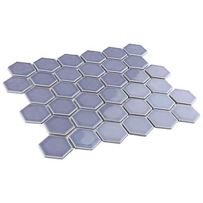Hudson Due 2" Hex Lavender 10-7/8" x 12-5/8" Porcelain Mosaic Tile -10 Sheets Per Case -9.7 Sq. Ft.