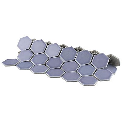Hudson Due 2" Hex Lavender 10-7/8" x 12-5/8" Porcelain Mosaic Tile -10 Sheets Per Case -9.7 Sq. Ft.