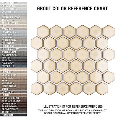 Hudson Due 2" Hex Caffe 10-7/8" x 12-5/8" Porcelain Mosaic Tile -10 Sheets Per Case -9.7 Sq. Ft.