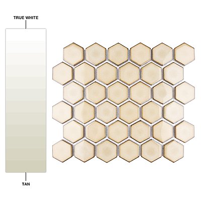 Hudson Due 2" Hex Caffe 10-7/8" x 12-5/8" Porcelain Mosaic Tile -10 Sheets Per Case -9.7 Sq. Ft.