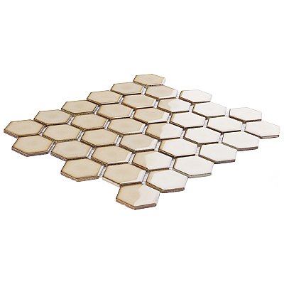 Hudson Due 2" Hex Caffe 10-7/8" x 12-5/8" Porcelain Mosaic Tile -10 Sheets Per Case -9.7 Sq. Ft.