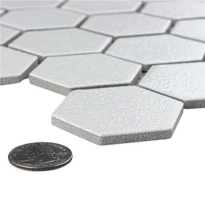 Hudson Due 2" Hex Crystalline White 10-7/8" x 12-5/8" Porcelain Mosaic Tile -10 Sheets Per Case -9.7 Sq. Ft.