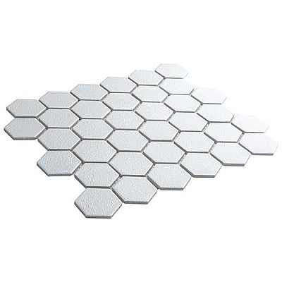 Hudson Due 2" Hex Crystalline White 10-7/8" x 12-5/8" Porcelain Mosaic Tile -10 Sheets Per Case -9.7 Sq. Ft.