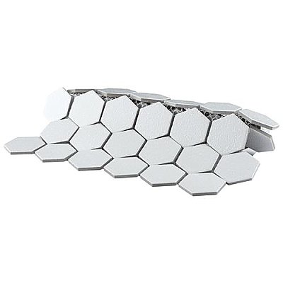 Hudson Due 2" Hex Crystalline White 10-7/8" x 12-5/8" Porcelain Mosaic Tile -10 Sheets Per Case -9.7 Sq. Ft.
