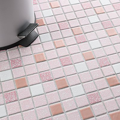 Crystalline Straight Edge Square Pink 12" x 12" Porcelain Mosaic Tile -10 Sheets Per Case -30.6 Sq. Ft.