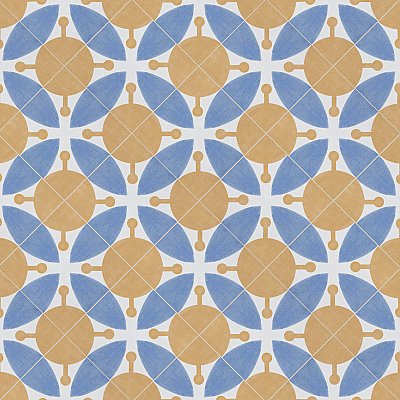 Revival Leaf Mini 4" x 4" Ceramic Tile - White, Orange, Blue - Per Case of 81 - 9.72 Square Feet