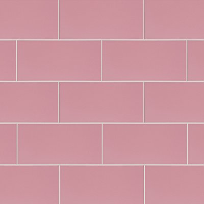 Projectos Blush Pink 3-7/8"x 7-3/4" Ceramic Tile - Per Case of 50 Pieces - 11 Sq. Ft.