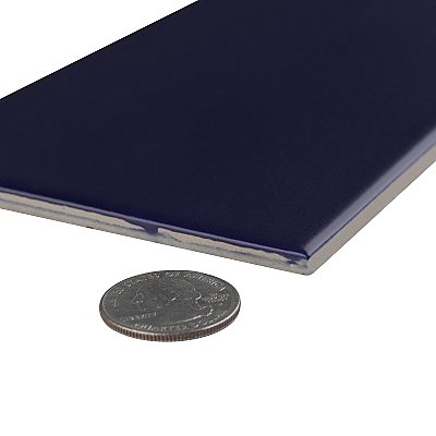 Projectos Midnight Blue 3-7/8"x 7-3/4" Ceramic Tile - Per Case of 50 Pieces - 11 Sq. Ft.