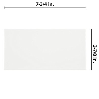 Projectos Neve White Matte 3-7/8" x 7-3/4" Ceramic Tile - Sold Per Case of 50 - 11.46 Square Feet
