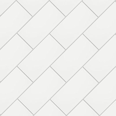 Projectos Neve White Matte 3-7/8" x 7-3/4" Ceramic Tile - Sold Per Case of 50 - 11.46 Square Feet