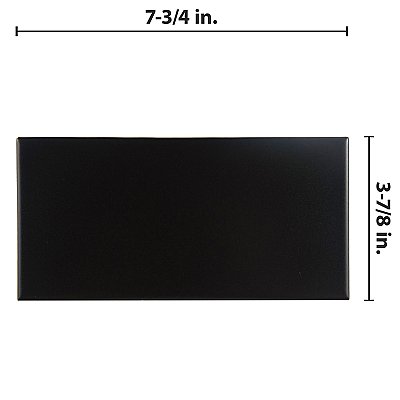 Projectos Preto Black Matte 3-7/8" x 7-3/4" Ceramic Tile - Sold Per Case of 50 - 11.46 Square Feet