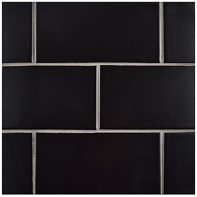 Projectos Preto Black Matte 3-7/8" x 7-3/4" Ceramic Tile - Sold Per Case of 50 - 11.46 Square Feet