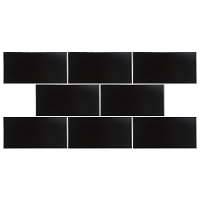 Projectos Preto Black Matte 3-7/8" x 7-3/4" Ceramic Tile - Sold Per Case of 50 - 11.46 Square Feet