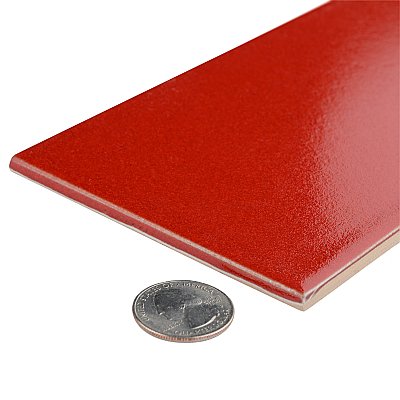 Projectos Vermelho Red Matte 3-7/8" x 7-3/4" Ceramic Tile - Sold Per Case of 50 - 11.46 Square Feet
