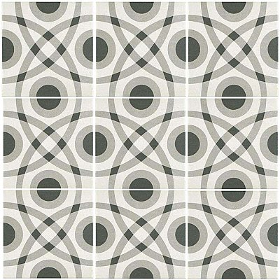 Twenties Vintage Circle 7-3/4" x 7-3/4" Ceramic Tile - Sold Per Case of 25 - .11.11 Square Feet Per Case