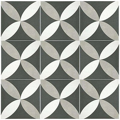 Twenties Vintage Petal 7-3/4" x 7-3/4" Ceramic Tile - Sold Per Case of 25 - .11.11 Square Feet Per Case