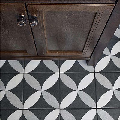 Twenties Vintage Petal 7-3/4" x 7-3/4" Ceramic Tile - Sold Per Case of 25 - .11.11 Square Feet Per Case