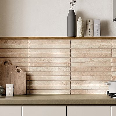 Sedona Sand 1-7/8" x 17-3/4" Porcelain Floor & Wall Tile - 32 Tiles Per Case - 8.29 Square Feet