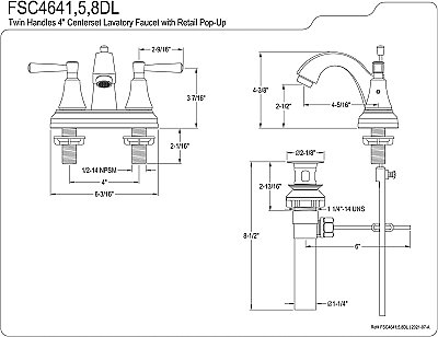 Fauceture Concord 4 in. Centerset Bathroom Faucet - Brushed Nickel