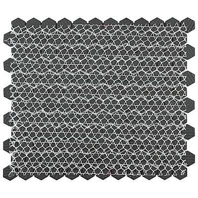 Metropolis 1" Hex Black 12" x 10.25" Unglazed Porcelain Mosaic Tile - Sold Per Case of 10 - 8.7 Square Feet