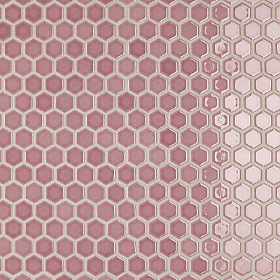 Tribeca 1" Hex Glossy Blush Pink Porcelain Mosaic Tile - Sold Per Case of 10 Sheets - 8.65 Square Feet Per Case