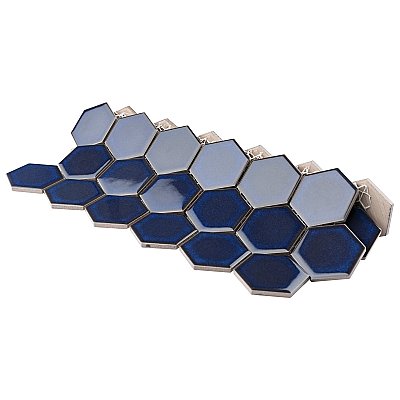 Tribeca 2" Hex Glossy Cobalt Blue Porcelain Mosaic Tile - Sold Per Case of 10 Sheets - 9.96 Square Feet Per Case