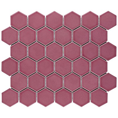 Tribeca 2" Hex Glossy Blush Pink Porcelain Mosaic Tile - Sold Per Case of 10 Sheets - 9.96 Square Feet Per Case