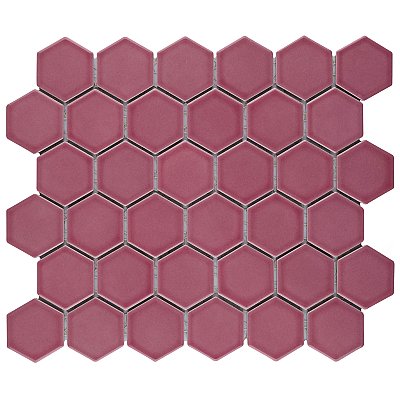 Tribeca 2" Hex Glossy Blush Pink Porcelain Mosaic Tile - Sold Per Case of 10 Sheets - 9.96 Square Feet Per Case