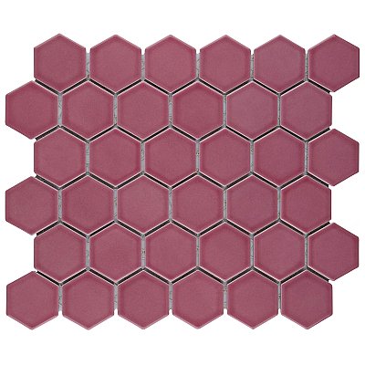 Tribeca 2" Hex Glossy Blush Pink Porcelain Mosaic Tile - Sold Per Case of 10 Sheets - 9.96 Square Feet Per Case