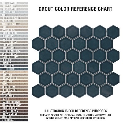 Tribeca 2" Hex Glossy Glacier Blue Porcelain Mosaic Tile - Sold Per Case of 10 Sheets - 9.96 Square Feet Per Case