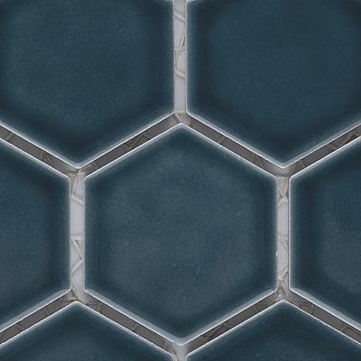 Tribeca 2" Hex Glossy Glacier Blue Porcelain Mosaic Tile - Sold Per Case of 10 Sheets - 9.96 Square Feet Per Case