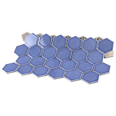 Tribeca 2" Hex Glossy Periwinkle Blue Porcelain Mosaic Tile - Sold Per Case of 10 Sheets - 9.96 Square Feet Per Case