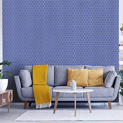 Tribeca 2" Hex Glossy Periwinkle Blue Porcelain Mosaic Tile - Sold Per Case of 10 Sheets - 9.96 Square Feet Per Case