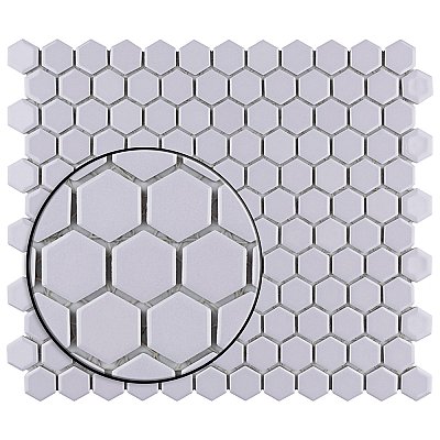 Metro 1" Hex Glossy Lavender 11-7/8" x 10-1/4" Porcelain Mosaic Tile - Sold Per Case of 10 - 8.7 Square Feet