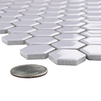 Metro 1" Hex Glossy Lavender 11-7/8" x 10-1/4" Porcelain Mosaic Tile - Sold Per Case of 10 - 8.7 Square Feet