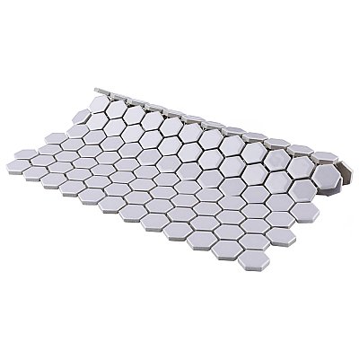 Metro 1" Hex Glossy Lavender 11-7/8" x 10-1/4" Porcelain Mosaic Tile - Sold Per Case of 10 - 8.7 Square Feet