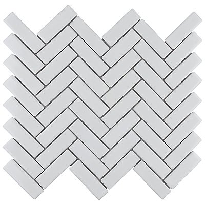 Metro Brick Herringbone Glossy White 10-5/8" x 12-1/2" Porcelain - Sold Per Case of 10 - 9.4 Square Feet