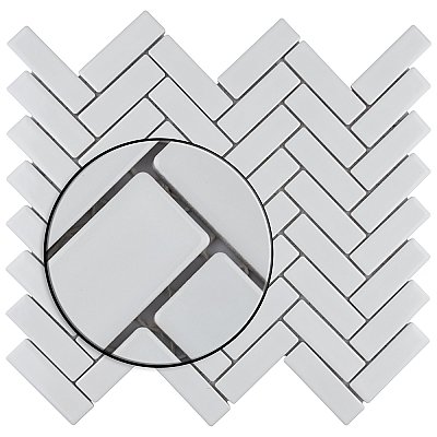 Metro Brick Herringbone Glossy White 10-5/8" x 12-1/2" Porcelain - Sold Per Case of 10 - 9.4 Square Feet
