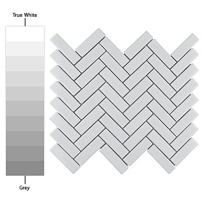 Metro Brick Herringbone Glossy White 10-5/8" x 12-1/2" Porcelain - Sold Per Case of 10 - 9.4 Square Feet