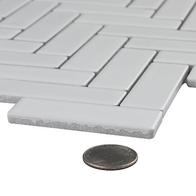Metro Brick Herringbone Glossy White 10-5/8" x 12-1/2" Porcelain - Sold Per Case of 10 - 9.4 Square Feet