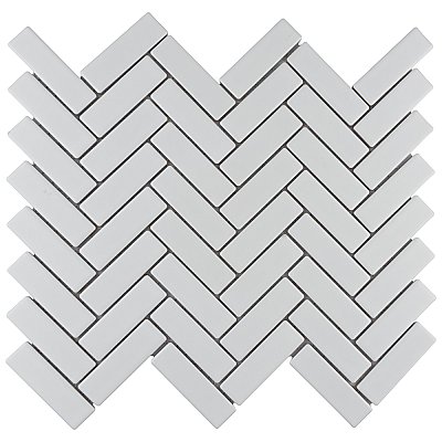 Metro Brick Herringbone Matte White 10-5/8" x 12-1/2" Porcelain - Sold Per Case of 10 - 9.4 Square Feet