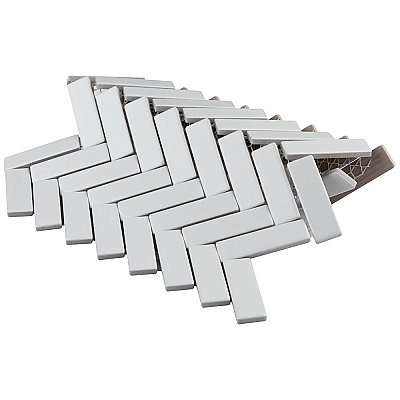 Metro Brick Herringbone Matte White 10-5/8" x 12-1/2" Porcelain - Sold Per Case of 10 - 9.4 Square Feet