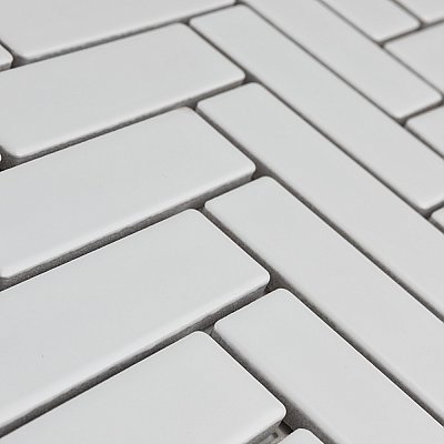Metro Brick Herringbone Matte White 10-5/8" x 12-1/2" Porcelain - Sold Per Case of 10 - 9.4 Square Feet