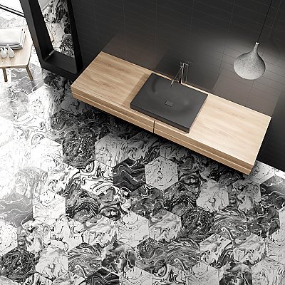 Ebru Hex 9-1/8" x 10-1/2" Porcelain Floor & Wall Tile - 16 Tiles Per Case - 8.16 Sq. Ft.