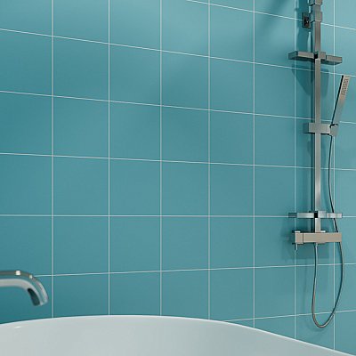 Monocolor Celeste 7-7/8" x 7-7/8" Ceramic Floor and Wall Tile - 25 Tiles Per Case - 11.25 Square Feet
