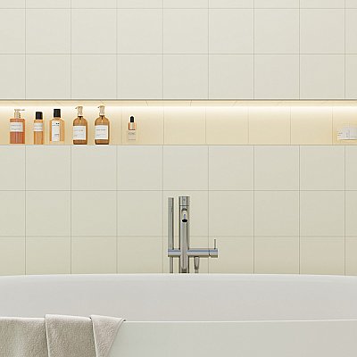Monocolor Nacar 7-7/8" x 7-7/8" Ceramic Floor and Wall Tile - 25 Tiles Per Case - 11.25 Square Feet