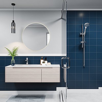 Monocolor Premium Noche 7-7/8" x 7-7/8" Ceramic Floor and Wall Tile - 25 Tiles Per Case - 11.25 Square Feet